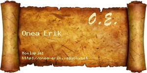 Onea Erik névjegykártya